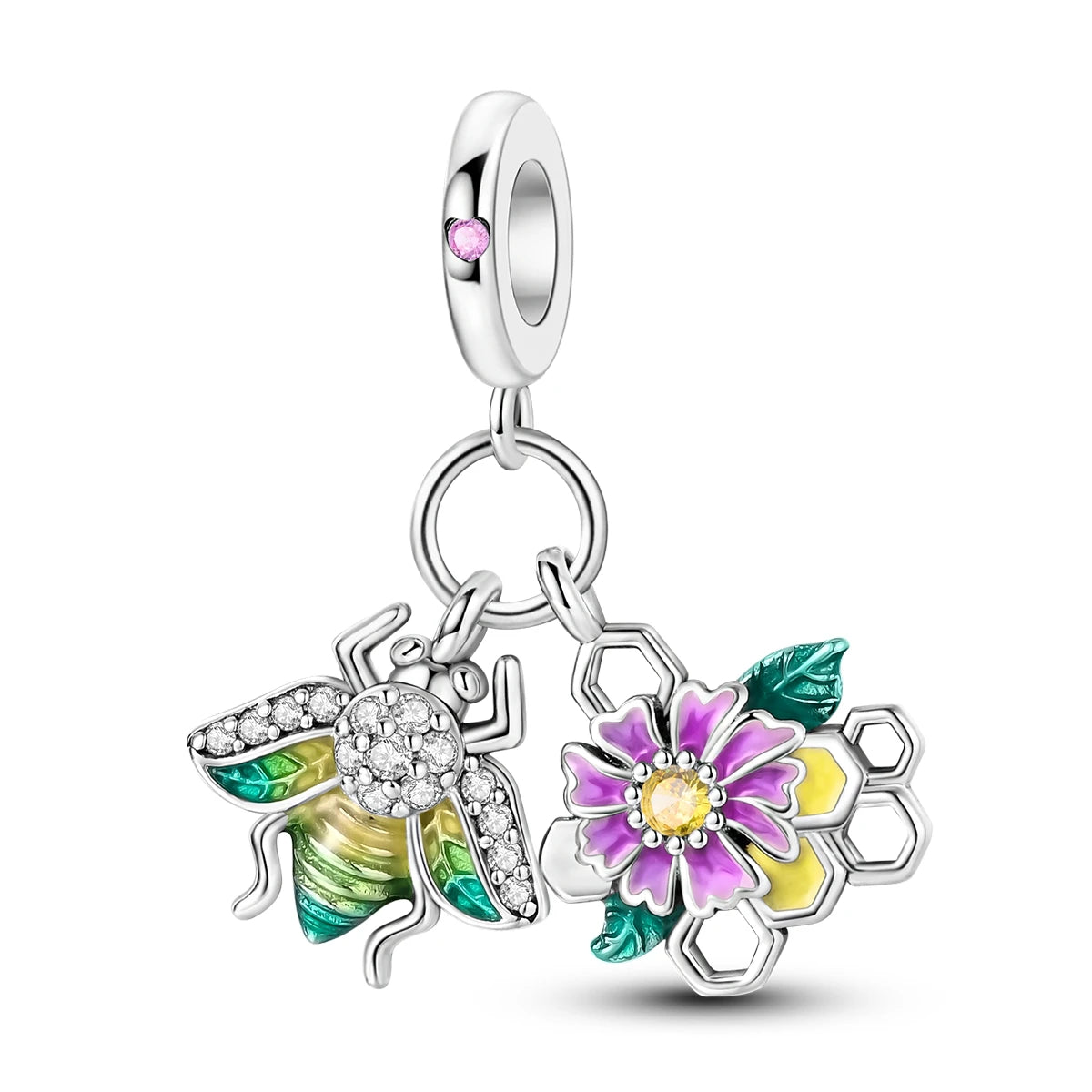 Versilberte bunte Charms-Perlen passen zu Original-Armreif, Einhorn, feuriger Drache, Anhänger, baumelndes Armband, DIY-Frauen-Schmuck, Geschenk