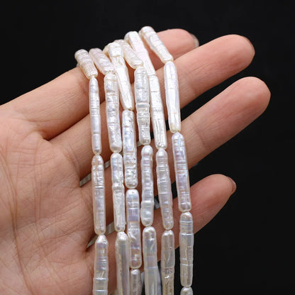 Natürliche Süßwasserperlen, langer Streifen, lose Distanzperlen für Schmuckherstellung, DIY-Armbänder, Halsketten, Zubehör, 5 x 20 mm