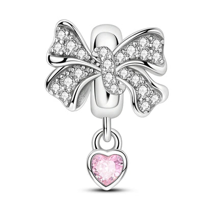 Rosa Charms aus 925er-Sterlingsilber, Perlen, Schmetterling, Parfümflasche, Krone, herzförmiger Zirkon, Charms für Frauen, feiner DIY-Schmuck, Geschenke