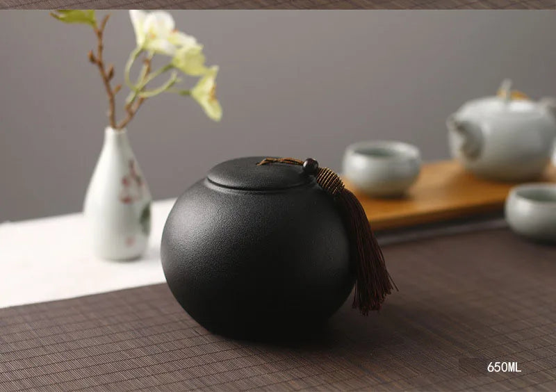 Ceramic urns for pets, black cremation of human ashes, small keepsake, funeral casket, memoria urn