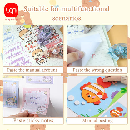 WQN-10PCS Süßes doppelseitiges Klebeband mit Punktpads für Scrapbooking, Basteldekoration, Büro- und Schulbedarf, Schreibwaren
