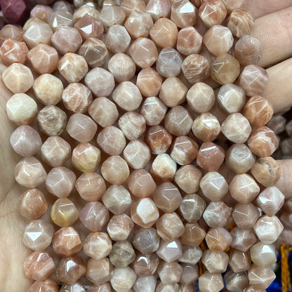 Natürliche Sonnenstein Edelsteine Unregelmäßige Facettierte Rondelle Runde Lose Spacer Perlen Für Schmuck Machen DIY Armband Halskette Zubehör