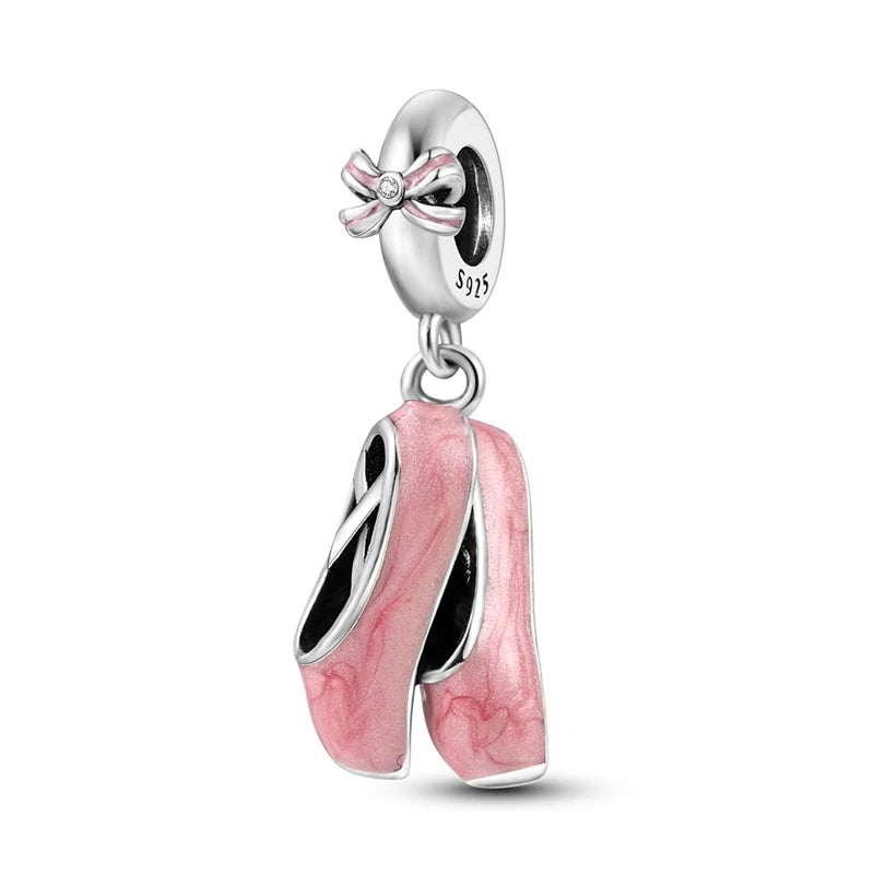 Neue 2025 925 Sterling Silber Charms Perlen Liebe Herz Rosa Original Charm Anhänger Fit Charm Armbänder DIY Schmuck Geburtstag Geschenk