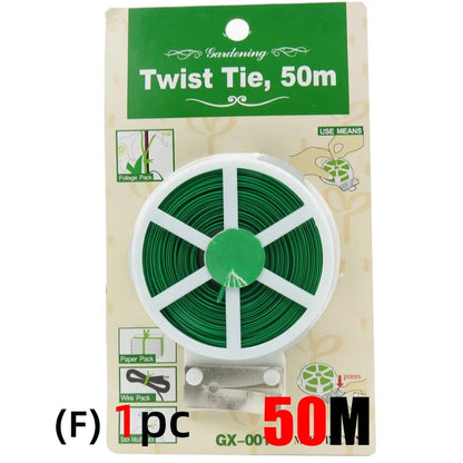 1pc 30/50M Langlebige Pflanzen Krawatte Grüne Beschichtung mit Cutter Starke Twisted Cord Garten Bonsai Unterstützung gartenarbeit Und Outdoor Verwenden Suppl