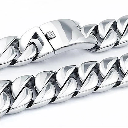 20/26/31MM 316L Edelstahl Curb Kubanisches Armband Riesige Schwere Silber Farbe Ton Schmuck Herren Frauen Biker Bike Kette Armbänder