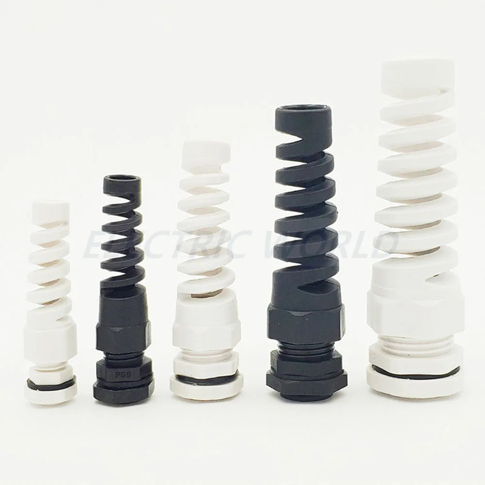 50 stücke Gummi gewinde verschraubung Nylon kabelverschraubung PG7 wasserdichte Draht Kabel leitung stecker IP68 Anti-biegen kunststoff kabel hülse