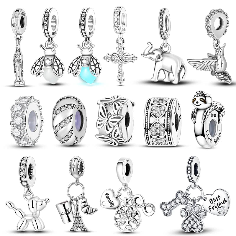 Heiße Verkäufe 925 Sterling Silber Charms Perlen Firefly Elefant Hund Baumeln Fit Original Armband DIY für Frauen Schmuck Geschenk