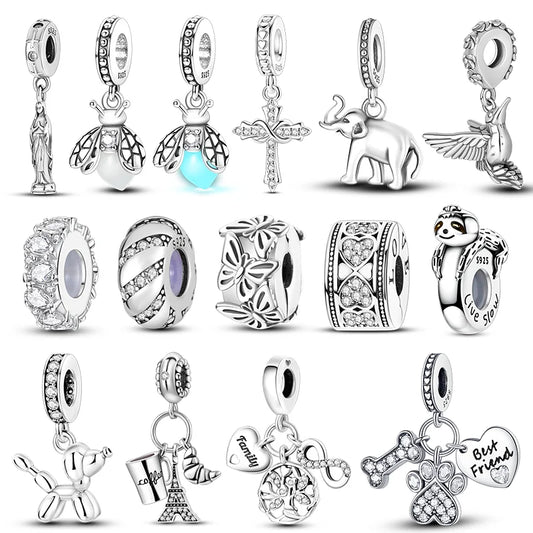 Heiße Verkäufe 925 Sterling Silber Charms Perlen Firefly Elefant Hund Baumeln Fit Original Armband DIY für Frauen Schmuck Geschenk