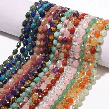 8x7mm AAA Facettierte Ovale Stein Natürliche Citrin Spacer Perlen Für Schmuck Machen DIY Armbänder Zubehör 7,5 zoll