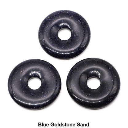 30 mm Donut-Naturstein, Heilkristall, Amethyst, Amazonit, Achat, Quarz, Edelstein für Kunsthandwerk, Zubehör, Glücksgeschenke