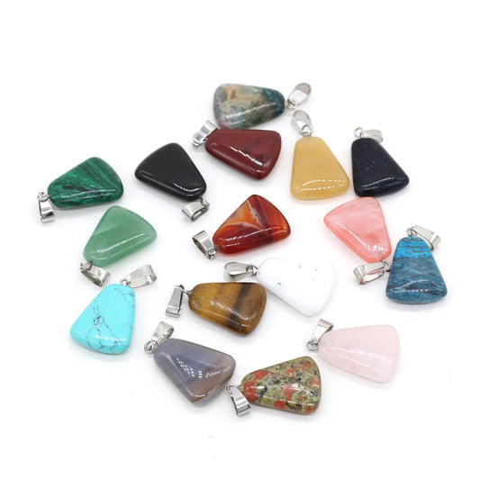Natürliche Rose Quartzs Tiger Auge Stein Anhänger Trapez Form Steine Anhänger für Die DIY Schmuck NecklaceSize18x25mm