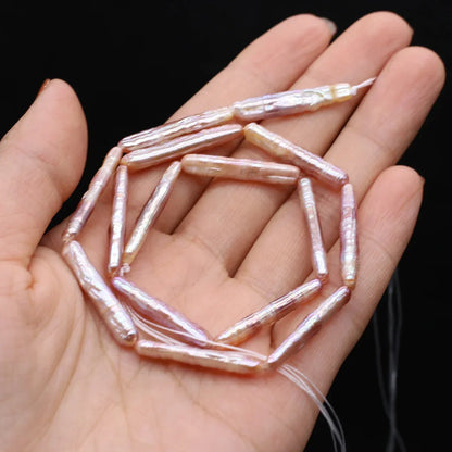Natürliche Süßwasserperlen, langer Streifen, lose Distanzperlen für Schmuckherstellung, DIY-Armbänder, Halsketten, Zubehör, 5 x 20 mm