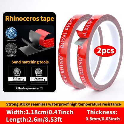 2 Rollen starkes doppelseitiges Klebeband, Acrylschaum-Klebeband, hochviskoses Klebeband, keine Spuren, Wandfixierungsaufkleber für die Auto-, Heim- und Industriebranche