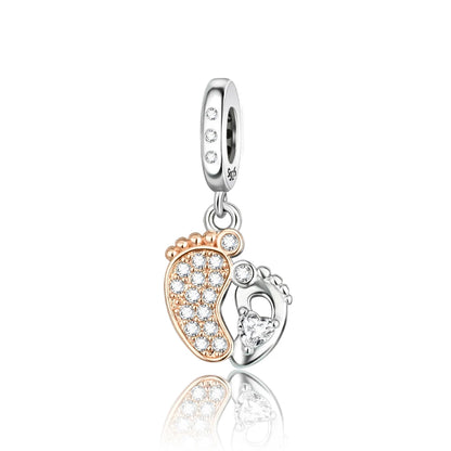 Herzförmige Sicherheitskette und Mond-Anhänger aus 925er-Sterlingsilber, passend für Armbänder, exquisite Halskette, Roségold-Anhänger, Geschenke