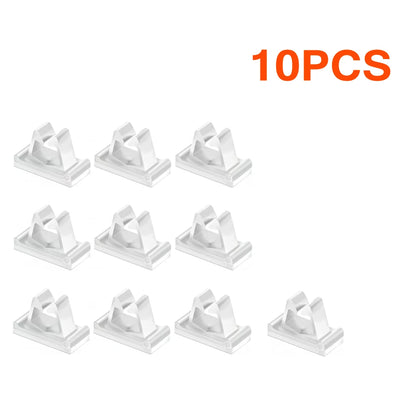 100/10 Stück M-Typ-Kabelklemmen, Nylon, weiß, stark klebend, Klemme, vertikales Kabelmanagement, Telefon-Ladekabel-Organizer für Schreibtisch