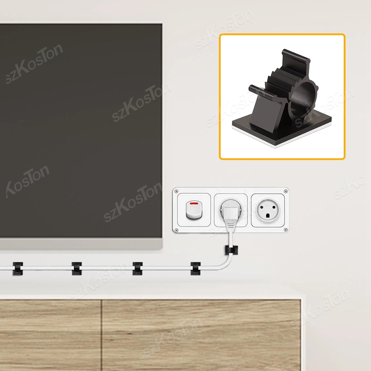 15 ~ 150 Stück verstellbare Kabelklemmen, wiederverwendbare Schnalle, selbstklebende Verkabelungsbefestigung, Nylon-Halterung, Drahtmanagement für 7,9–10,3 mm Kabel