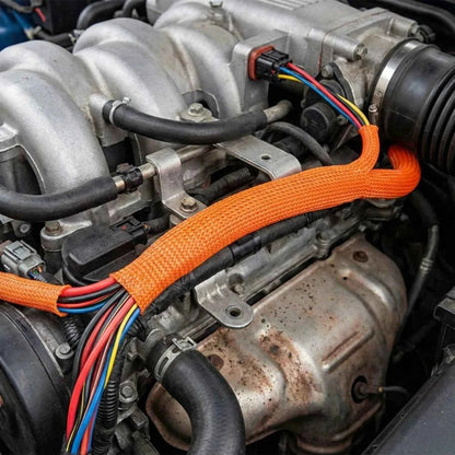 1-10M Geflochtener Schrumpfschlauch Kabelummantelung Isolierung Flammhemmende Drahtummantelung Schutzabdeckungen Auto-Kabelorganisator