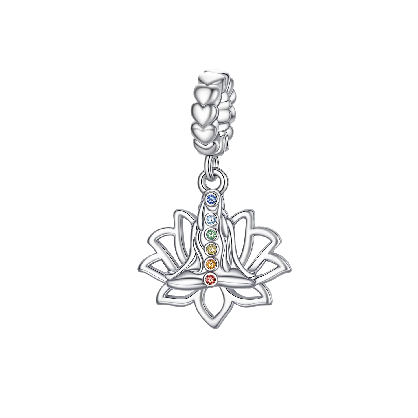 Lotusblüten-Anhänger aus 925er-Sterlingsilber, hypoallergen, Charm-Perle, rosa Zirkon, eingelegt, passend für Armbänder, Schmuck, Geschenk für Frauen