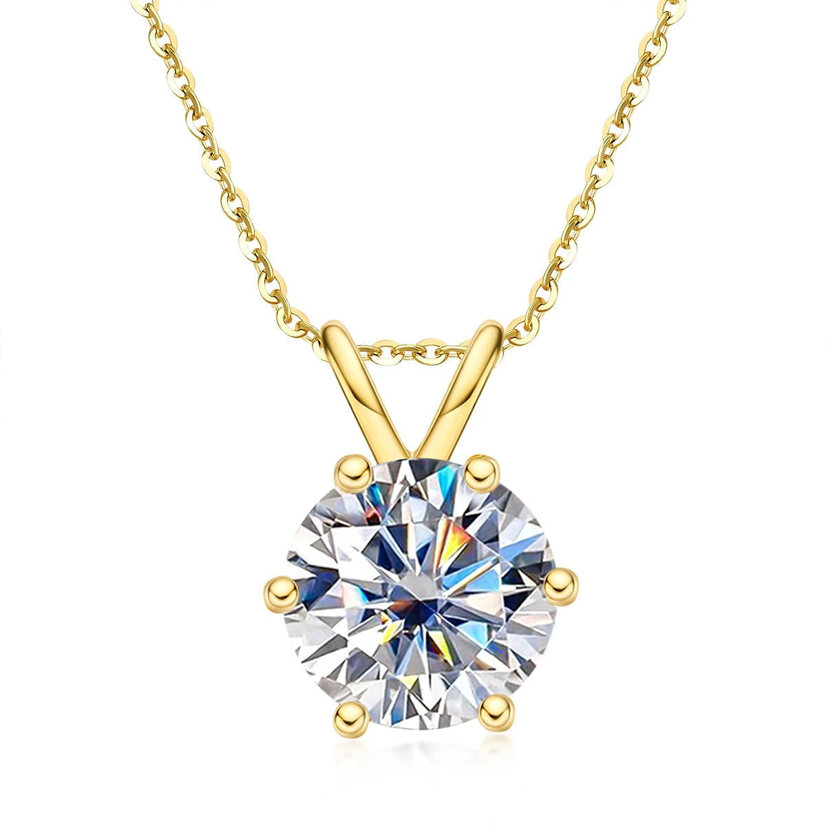AnuJewel 1ct 3ct 5ct D Farbe Moissanite Diamant Top Qualität 18K Gold Überzogene Anhänger Halskette Edlen Schmuck Geschenke Großhandel