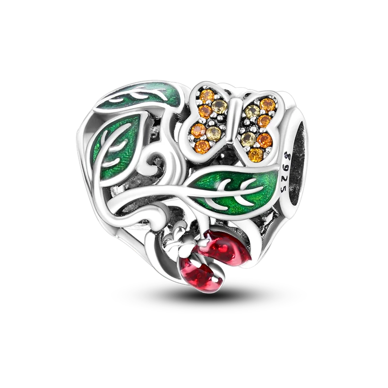 Fit 925 Original Armband 100 % 925 Sterling Silber Glänzende Bunte Zirkon Herz Charms Perlen Exquisite DIY Schmuck Geschenk