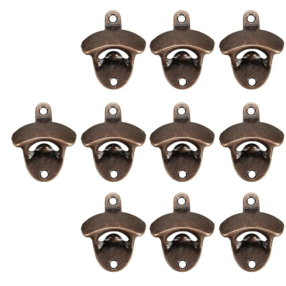 10PCS Vintage Flaschenöffner Wand Montiert Zink-legierung Bier Opener Werkzeug Wein Bar Zubehör mit Schrauben Opener Party Küche werkzeuge