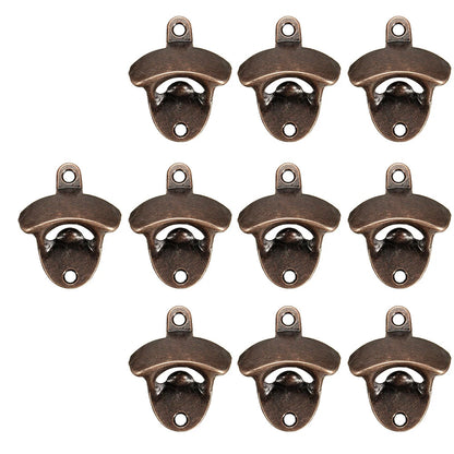 10PCS Vintage Flaschenöffner Wand Montiert Zink-legierung Bier Opener Werkzeug Wein Bar Zubehör mit Schrauben Opener Party Küche werkzeuge