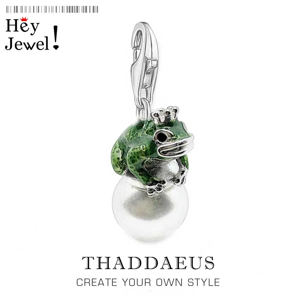 Charme Frosch Mit Perle 925 Sterling Silber Anhänger Neue Mode Schmuck Handgemachte Handwerk Für Frauen Männer