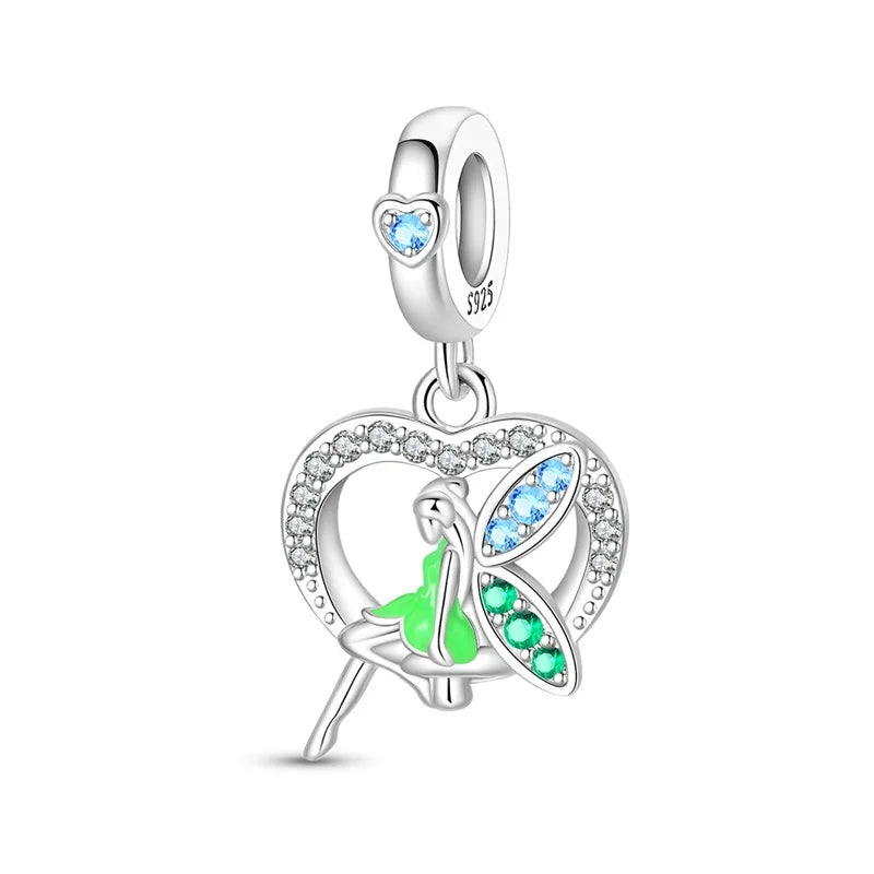 Charakter-Serie, 925er-Sterlingsilber, modisches Mädchen-Paar, Hochzeits-Charms, passend für DIY-Armbänder, Halsketten, exquisite Geschenk-Paarung
