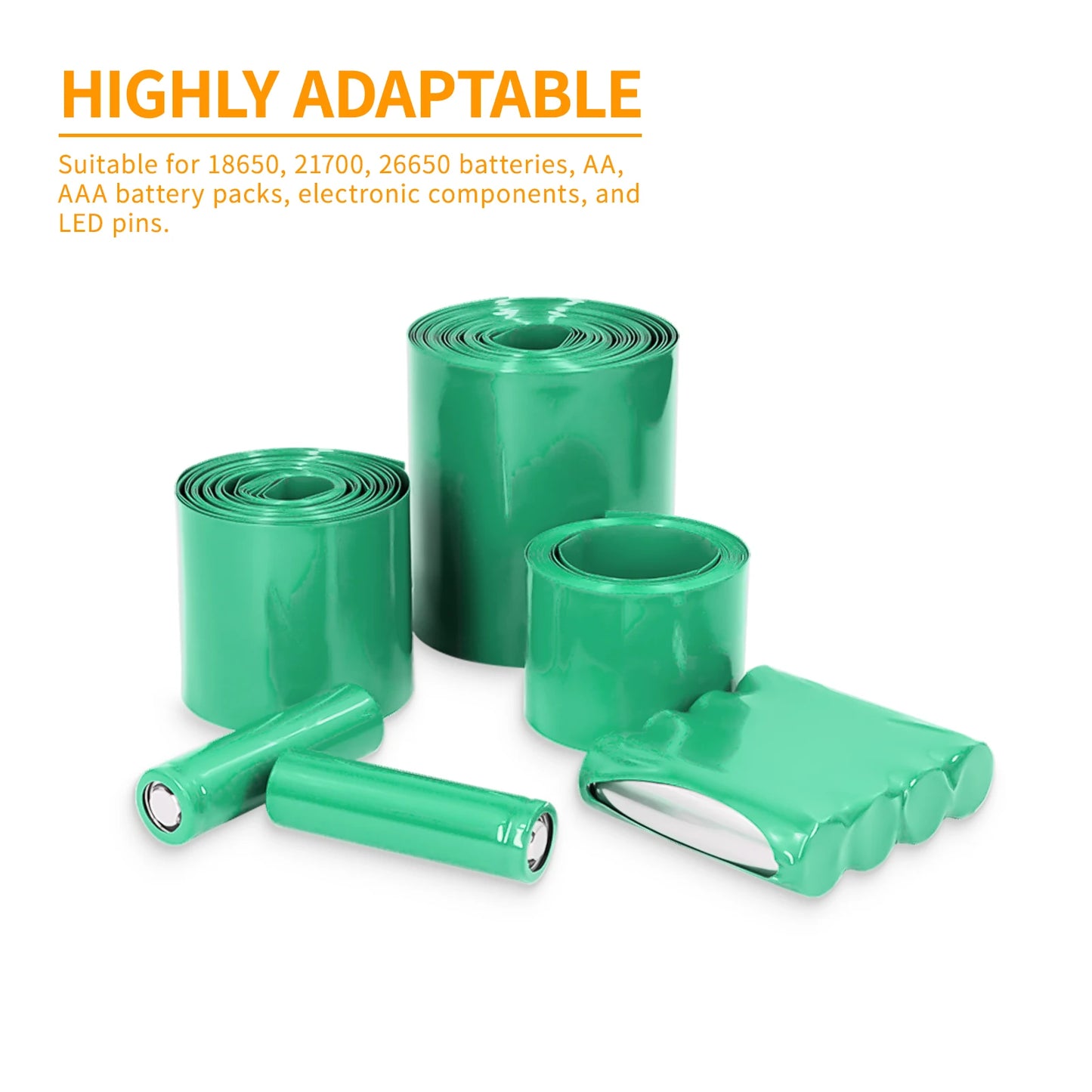 10M 18650 Lithium-Batterie-Schrumpfschlauch, Breite 17mm ~ 130mm, PVC-Wärmeschrumpfschlauch, Batteriepack-Isolierung, Kabelschutz, Schlauchfolie