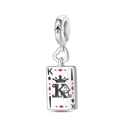 Geheimnisvoller Charm-Anhänger aus 925er-Sterlingsilber mit Hexen- und Tarotkarten-Spielkarten, passend für DIY-Armbänder, Halsketten, die als Glücksgeschenk wünscht