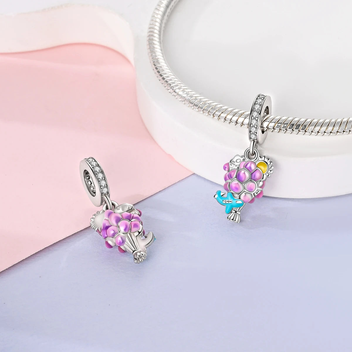 Versilberte bunte Charms-Perlen passen zu Original-Armreif, Einhorn, feuriger Drache, Anhänger, baumelndes Armband, DIY-Frauen-Schmuck, Geschenk