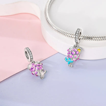 Versilberte bunte Charms-Perlen passen zu Original-Armreif, Einhorn, feuriger Drache, Anhänger, baumelndes Armband, DIY-Frauen-Schmuck, Geschenk