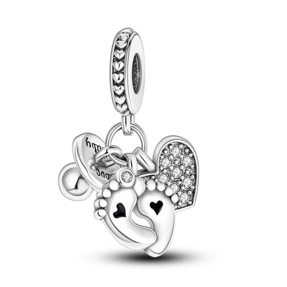 Charm-Perle aus 925er-Sterlingsilber, Mutter-Geschenk, Mutter, Liebe, glückliche Familie, baumelnd, passend für Original-Armreif, Halskette, DIY-Schmuck