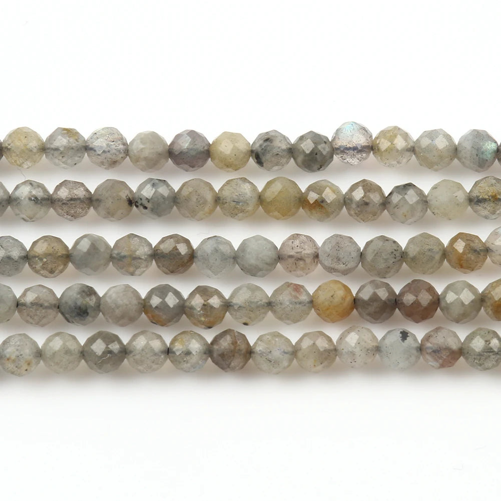 2 3 4mm natürliche facettierte Citrin Opal Jade Onyx Edelstein Perlen runde Mineral perlen für Schmuck herstellung DIY Armband Zubehör