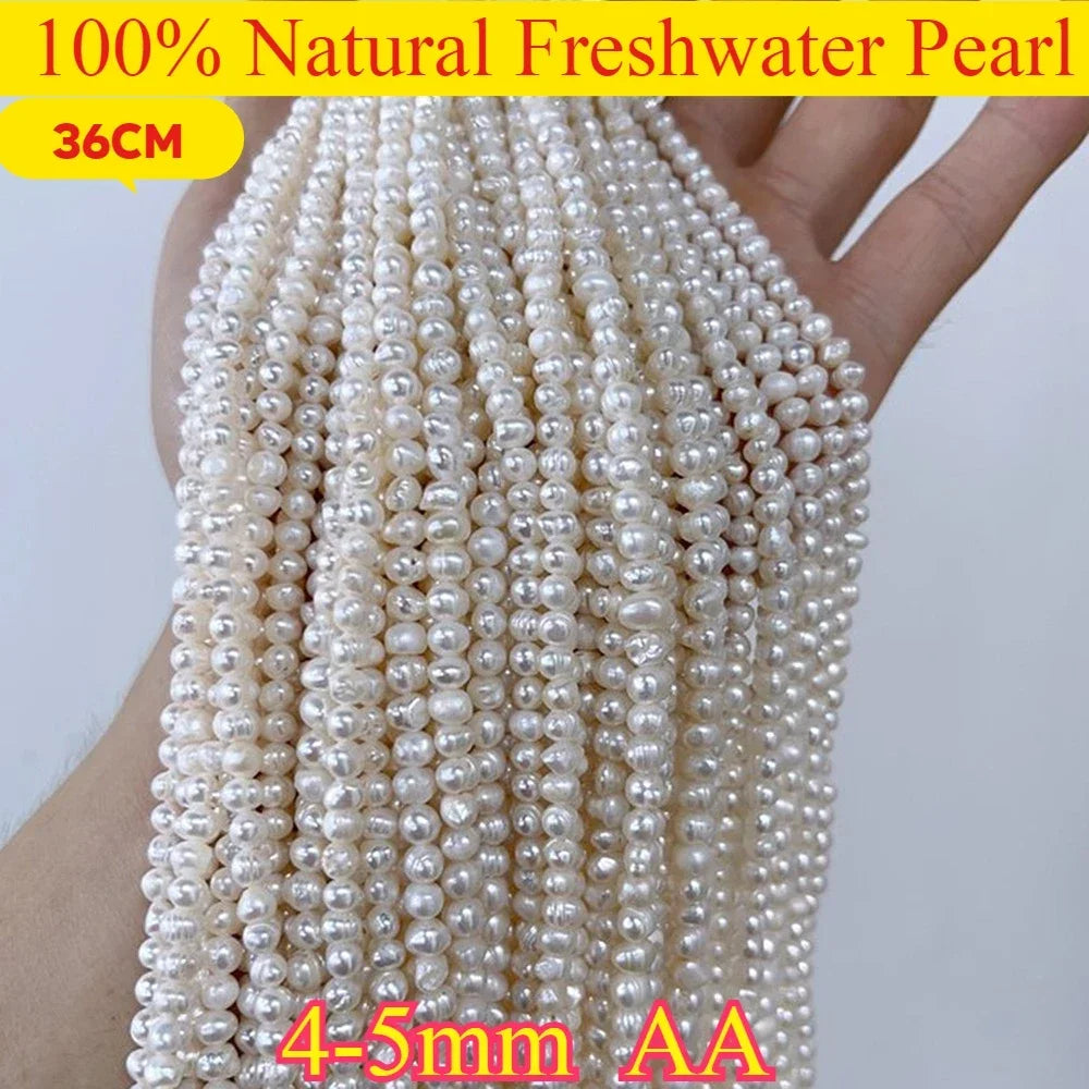 4-5mm AA Hochwertige Natürliche Süßwasserperle Punch Lose Weiß Lila Perle für DIY Elegante Halskette Armband Schmuckherstellung