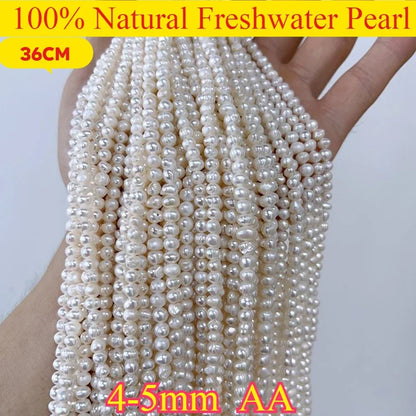 4-5mm AA Hochwertige Natürliche Süßwasserperle Punch Lose Weiß Lila Perle für DIY Elegante Halskette Armband Schmuckherstellung