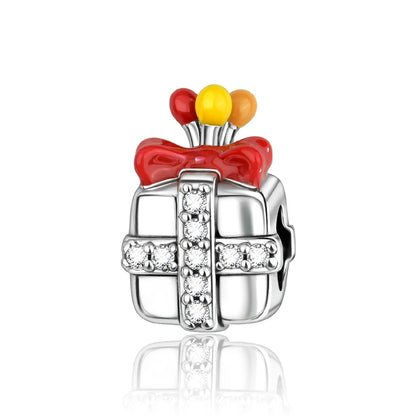 Frohe Weihnachten-Charm aus 925er-Sterlingsilber, Kiefernbaum, Weihnachtsmann, Schneehaus, passend für DIY-Armbänder, Halsketten, Urlaubs- und saisonale Geschenke