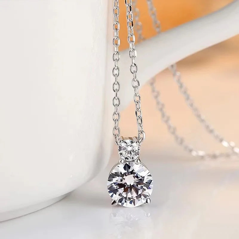 Halskette aus 925er-Sterlingsilber mit Zircom für Damen, 18 Karat vergoldet, Schmuckanhänger, Geburtstagsparty-Geschenk, Schmuck, Geschenk, Neu, N36947
