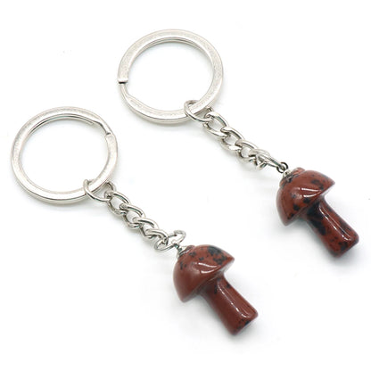 Niedlicher Pilz-Schlüsselanhänger, Zubehör, Naturstein, Kristall, Tür, Auto, Schlüsselanhänger für Mädchen, Paare, DIY, Motorrad, Schlüsselanhänger, Ringhalter