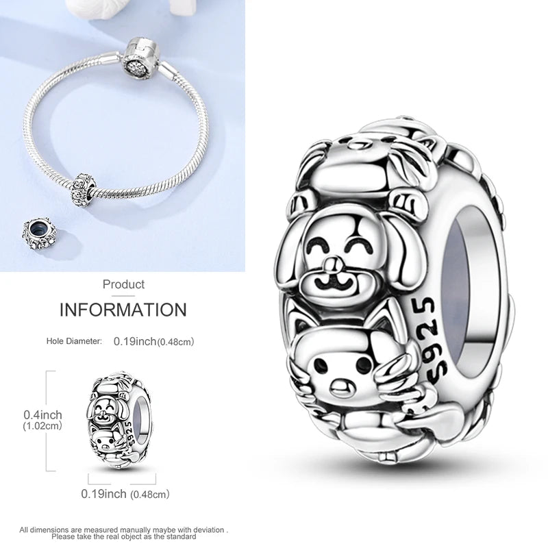 Katze Schmetterling Gänseblümchen CZ Pave Clip Charms Positionierung Schnalle 925 Sterling Silber Silikon Spacer Perlen passen Original Racelet DIY