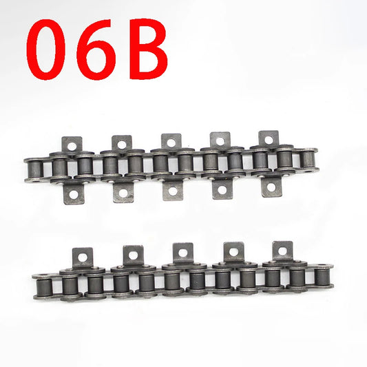 1PC 1,5 Meter 06B Kurze Pitch Präzision Einzelne Doppel Biegung Ohr Gerade Rollenkette Industrielle Antrieb Einreihige Ketten