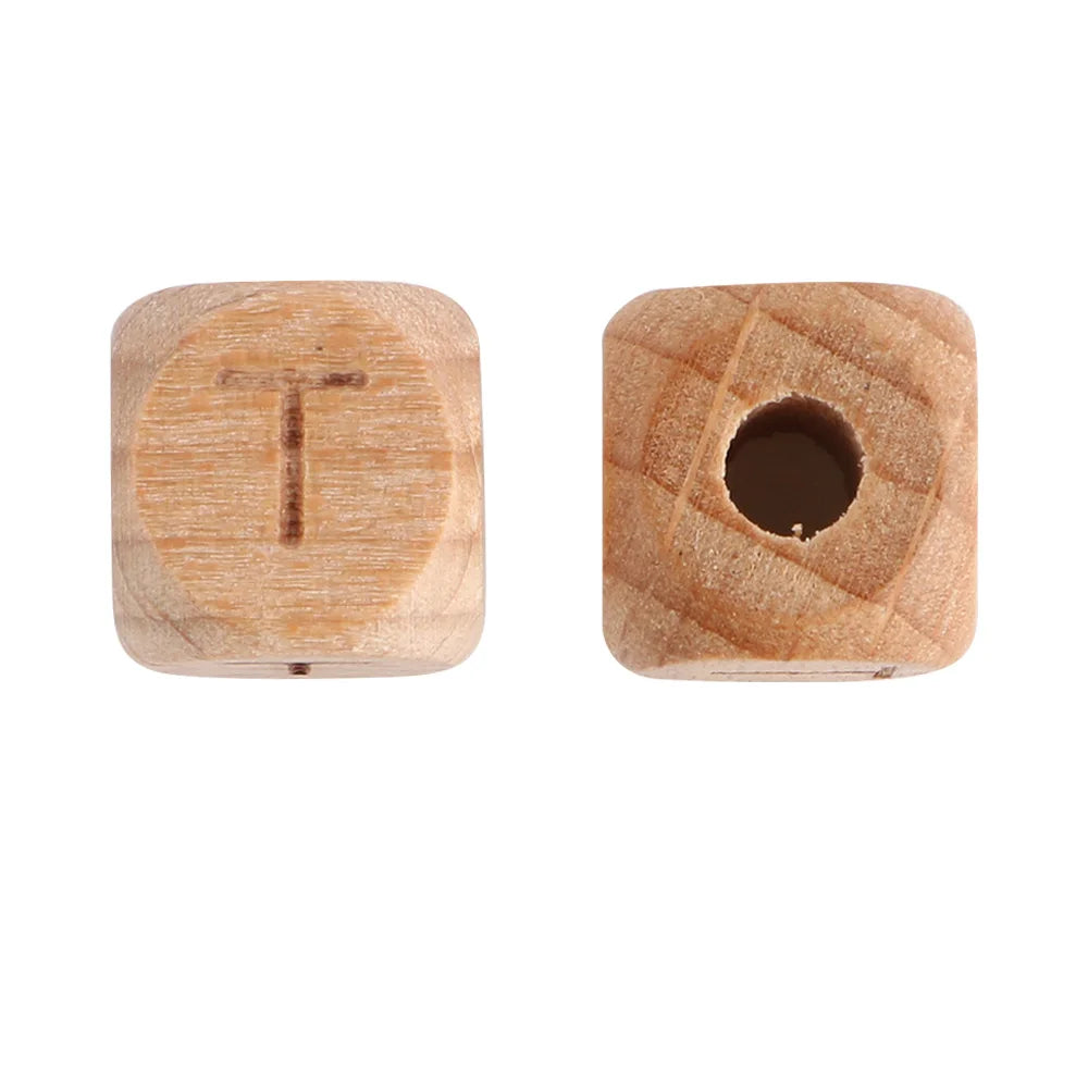 10/20/30/50 Stück Buchenholz-Buchstabenperlen 10mm 12mm Umweltfreundliche Naturholz-Alphabetperlen für Armband- und Halskettenherstellung
