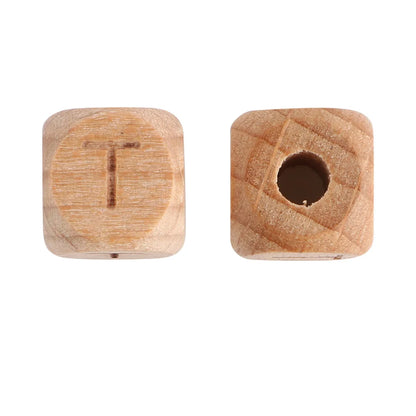 10/20/30/50 Stück Buchenholz-Buchstabenperlen 10mm 12mm Umweltfreundliche Naturholz-Alphabetperlen für Armband- und Halskettenherstellung