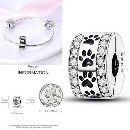 Katze Schmetterling Gänseblümchen CZ Pave Clip Charms Positionierung Schnalle 925 Sterling Silber Silikon Spacer Perlen passen Original Racelet DIY