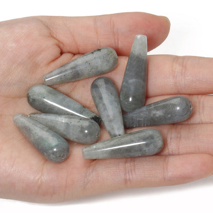 2 Stück Charme Wasser tropfenform Perlen 10x30mm Chalcedon Achate Howlite lose Spacer Perlen für Schmuck machen DIY Armband Ohrringe