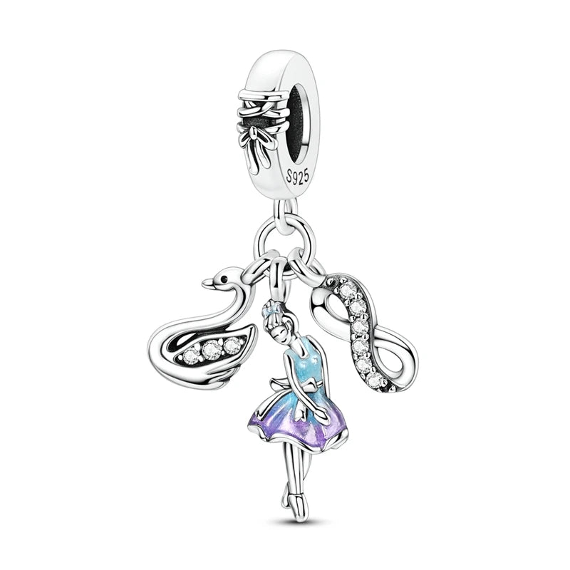 Edle Serie 925er Silber Parfüm-Bogen-Designs, Charm-Perlen, Anhänger, baumelnd, passend für Original-Armreif, Charm-Armband, DIY-Frauenschmuck