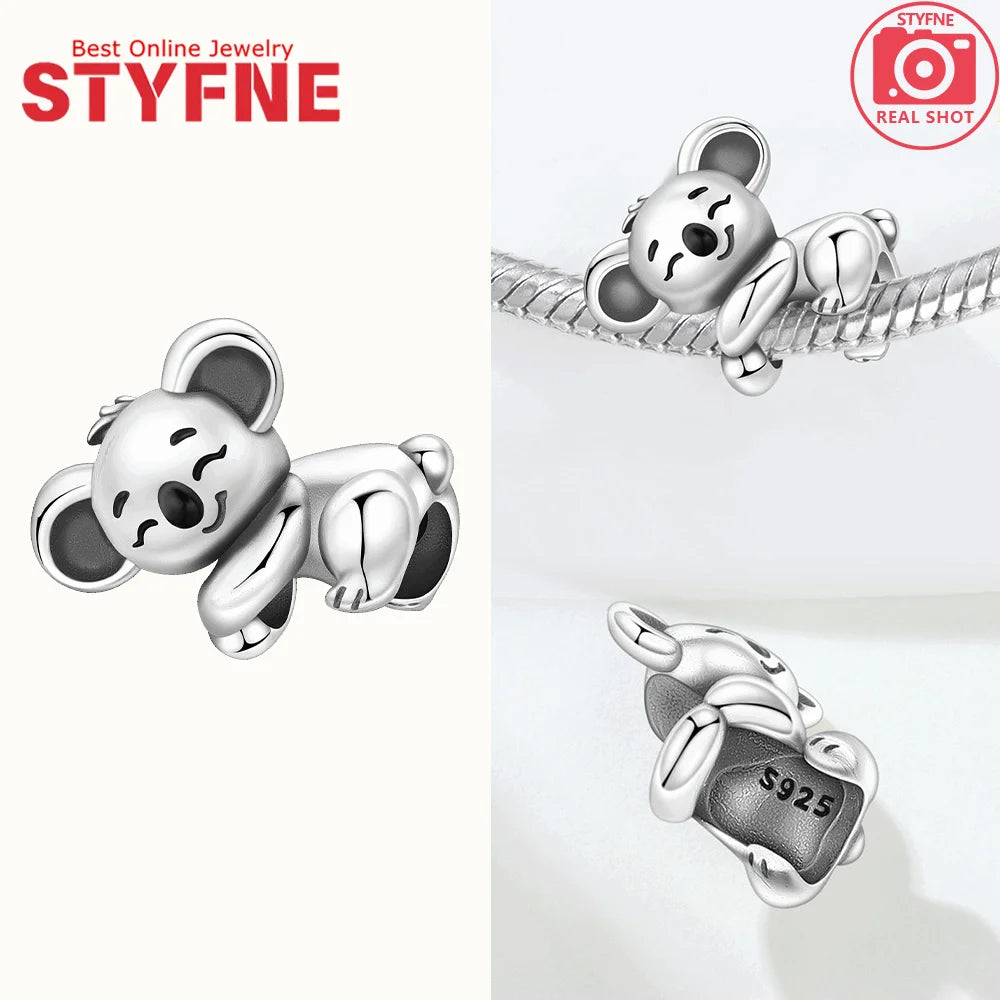 Charm-Perlen aus 925er Silber, Tierserie, Koala, Pinguin, Panda, Chamäleon-Perlen-Anhänger, passend für Original-Armbänder, DIY-Schmuck, Geschenk für Frauen