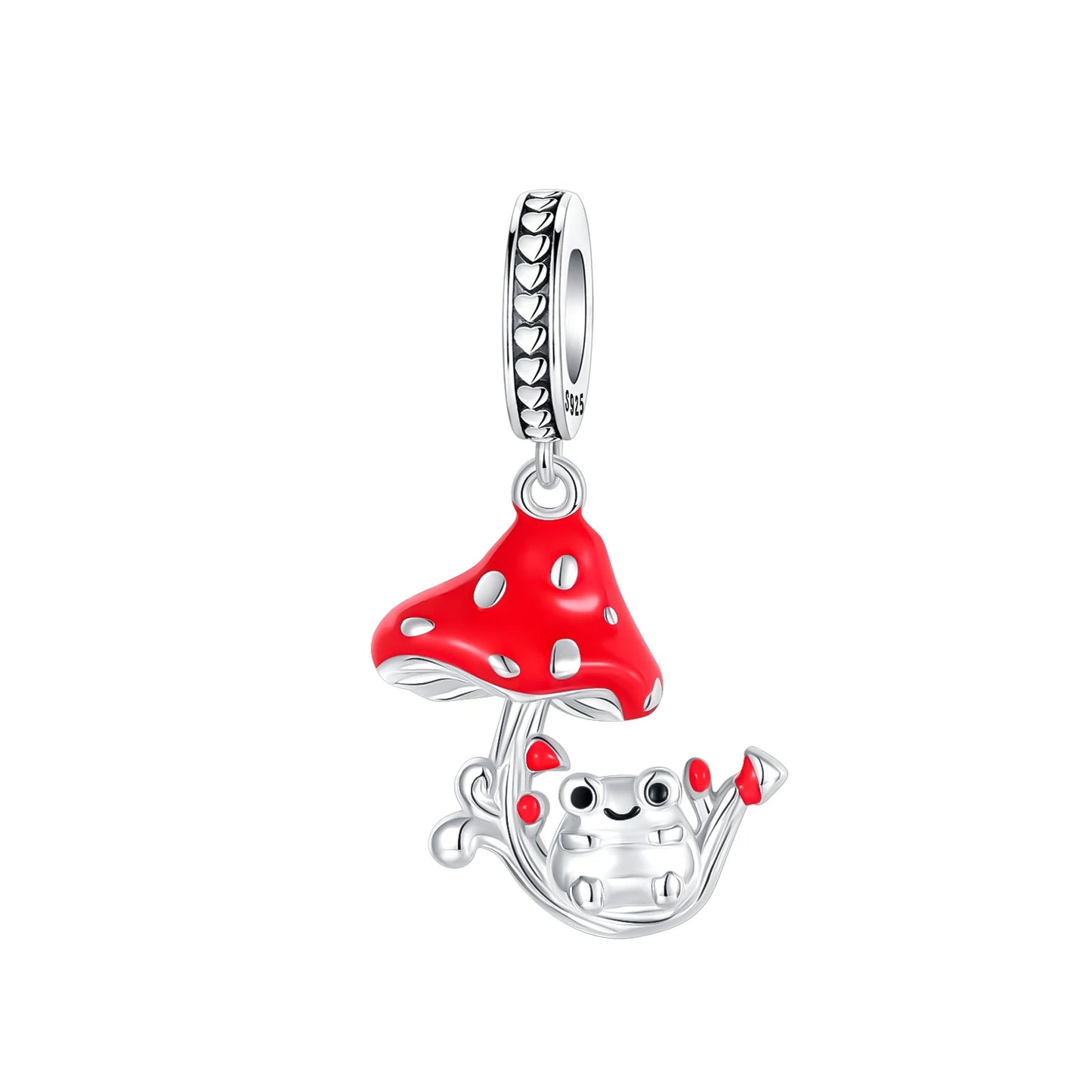 Herz- und Orgel-Charm, 925er-Sterlingsilber, roter Rosenschädel, baumelnder Anhänger, dunkle ästhetische Passform, Armreif, Halskette, DIY-Schmuck
