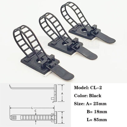 Kabelbinder halterungen 100 stücke schwarz weiß Farbe Kabel klemmen 18*25 Draht klemme Kabelbinder halterung verstellbarer Kabelbinder halter Kleber