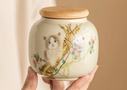 Ceramic pet urn, rabbit and cat urn, dog and cat accessories, "I Remember and Funeral" ash box, pet puppy enchantment boxes, cat accessories
